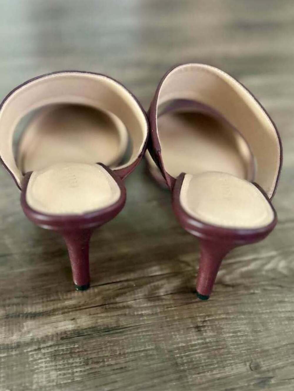 Kelly & Katie Burgundy Pointed Toe Mule Heels Sz 9.5 - Picture 5 of 8